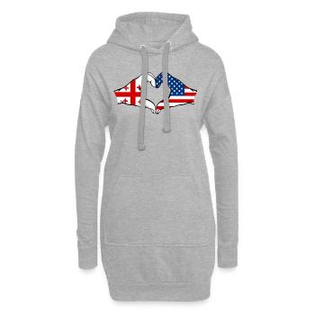 Georgien USA Flagge Hände Herzform - Hoodie-Kleid - Grau meliert - Vorne