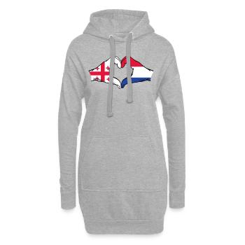 Georgia Holland Flag Hands Heart Shape - Hoodie Dress - heather grey - Front