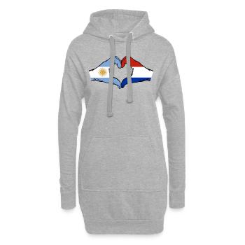 Argentina Holland Flag Hands Heart Shape - Hoodie Dress - heather grey - Front