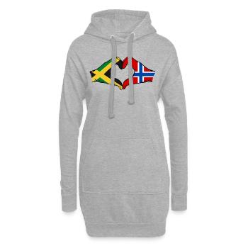 Jamaica Norway Hands Heart Shape - Hoodie Dress - heather grey - Front