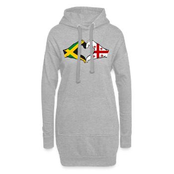 Jamaïque Géorgie Mains Forme de coeur - Sweat-shirt à capuche long Femme - gris chiné - Devant