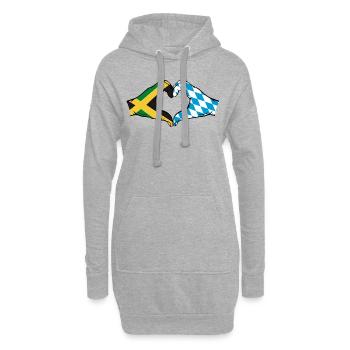 Jamaïque Bavière Mains Forme Coeur - Sweat-shirt à capuche long Femme - gris chiné - Devant