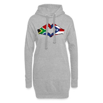 Afrique du Sud Porto Rico Mains Forme de Coeur - Sweat-shirt à capuche long Femme - gris chiné - Devant