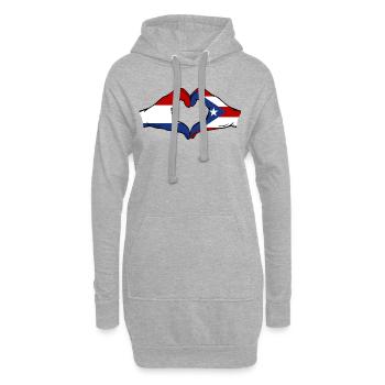 Holland Puerto Rico Hands Heart Shape - Hoodie Dress - heather grey - Front