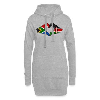 Afrique du Sud Kenya drapeau mains cœur utilisé - Sweat-shirt à capuche long Femme - gris chiné - Devant