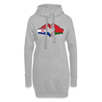 Kroatien Belarus Flagge Hände Herzform - Hoodie-Kleid - Grau meliert - Vorne