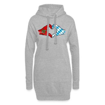 Marokko Bayern Flagge Hände Herzform used - Hoodie-Kleid - Grau meliert - Vorne