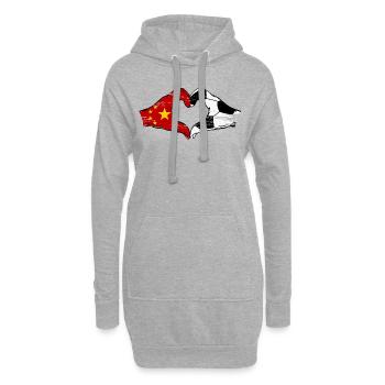 China Fussball Flagge Haende Herzform used - Hoodie-Kleid - Grau meliert - Vorne