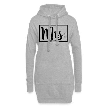 Mme Est. 2023 Fiançailles Mariage Douche nuptiale - Sweat-shirt à capuche long Femme - gris chiné - Devant