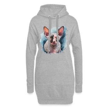 Sphynx Cat pour les amoureux des chats - Sweat-shirt à capuche long Femme - gris chiné - Devant