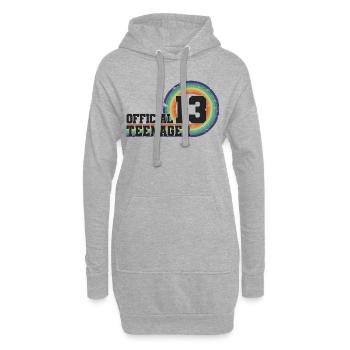 Adolescent officiel 13, cadeau cool 13e anniversaire - Sweat-shirt à capuche long Femme - gris chiné - Devant