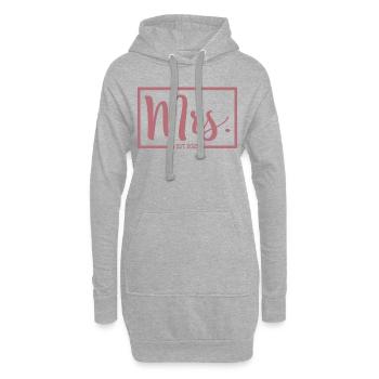 Mme Est. 2023 Fiançailles Mariage Douche nuptiale - Sweat-shirt à capuche long Femme - gris chiné - Devant