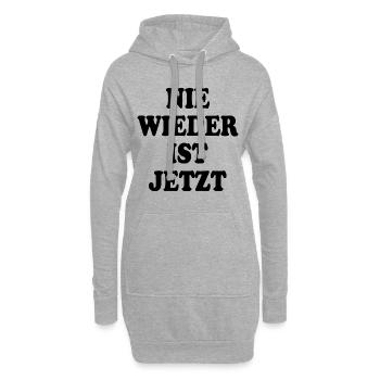 Nie wieder ist jetzt - Hoodie-Kleid - Grau meliert - Vorne