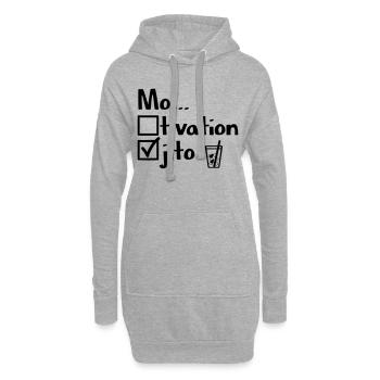 La motivation ou Mojito? - Sweat-shirt à capuche long Femme - gris chiné - Devant