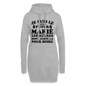Futur marié, Les autres sont juste la pour boire - Sweat-shirt à capuche long Femme - gris chiné - Devant