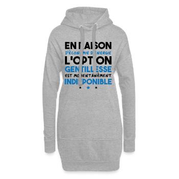 Option gentillesse indisponible - Sweat-shirt à capuche long Femme - gris chiné - Devant