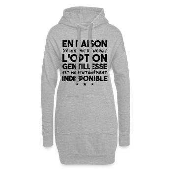 Option gentillesse indisponible - Sweat-shirt à capuche long Femme - gris chiné - Devant