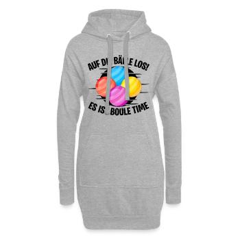 Auf die Bälle los! Es ist Boule Time! - Hoodie-Kleid - Grau meliert - Vorne