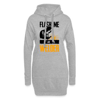 Flash me I'm soudeur soudeur cadeau soudeur G - Sweat-shirt à capuche long Femme - gris chiné - Devant