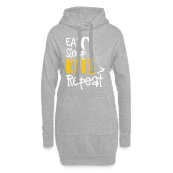 Kitesurf cadeau Kiteboarding Kitesurfer Gesche - Sweat-shirt à capuche long Femme - gris chiné - Devant