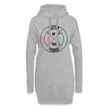Keeper Of The Gender - Gender Reveal Pink or Blue - Hoodie-Kleid - Grau meliert - Vorne
