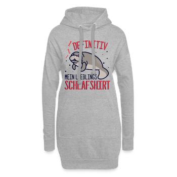 Definitiv mein lieblings Schlafshirt weiße Robbe S - Hoodie-Kleid - Grau meliert - Vorne