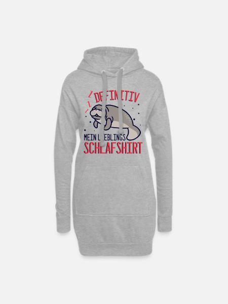 Definitiv mein lieblings Schlafshirt weiße Robbe S - Hoodie-Kleid - Grau meliert
