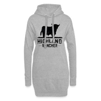 Highland Rancher Vache des Highlands - Sweat-shirt à capuche long Femme - gris chiné - Devant