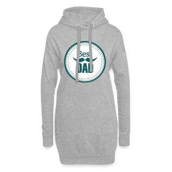 Meilleur papa papa papa papa papa papa papa - Sweat-shirt à capuche long Femme - gris chiné - Devant