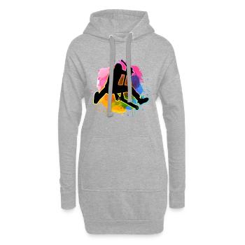 Farben Aquarell Stuntscooter Stunt Roller - Hoodie-Kleid - Grau meliert - Vorne