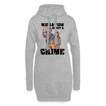 Journée mondiale des réfugiés Droits de l'homme Lutte contre le racisme E. - Sweat-shirt à capuche long Femme - gris chiné - Devant