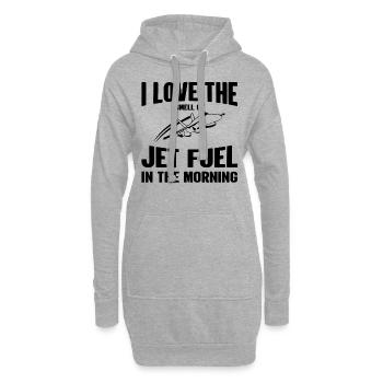 Kampfjet Jet Fuel In The Morning - Vintage Pilot - Sweat-shirt à capuche long Femme - gris chiné - Devant