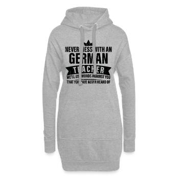 Mach Niemals Mit Einem Deutschen Lehrer - Hoodie-Kleid - Grau meliert - Vorne