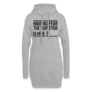 Keine Angst, Der Vermesser Ist Hier - Hoodie-Kleid - Grau meliert - Vorne