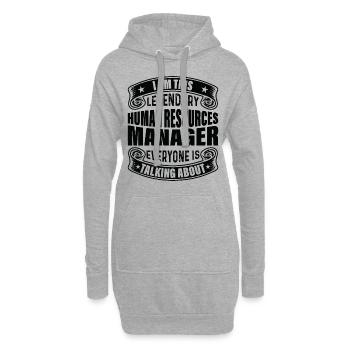 Le légendaire responsable rh sur toutes les lèvres - Sweat-shirt à capuche long Femme - gris chiné - Devant