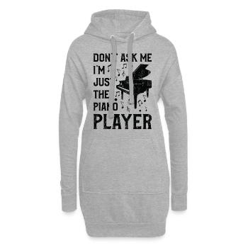 Ne me demandez pas, je ne suis que le pianiste - Sweat-shirt à capuche long Femme - gris chiné - Devant