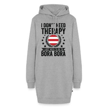 Je n’ai pas besoin de thérapie, allez à Bora Bora - Sweat-shirt à capuche long Femme - gris chiné - Devant