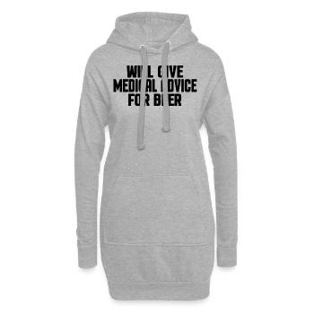 Drôle de fournisseur de santé Médecin infirmière et amateurs de bière - Sweat-shirt à capuche long Femme - gris chiné - Devant