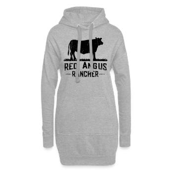 Red Angus Rancher - Kuhbauer - Hoodie-Kleid - Grau meliert - Vorne