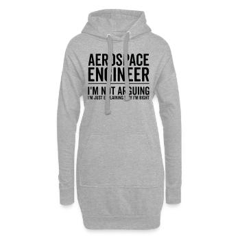 Just Explaining - Aerospace Engineer - Hoodie Dress - heather grey - Front