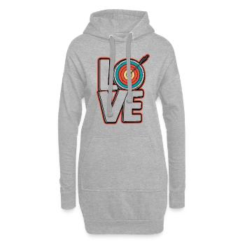 Bogenschütze Bogensport Bogenschießen Geschenk - Hoodie-Kleid - Grau meliert - Vorne