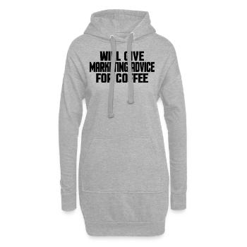 Spécialiste du marketing amusant et cadeau d’amateur de café - Sweat-shirt à capuche long Femme - gris chiné - Devant