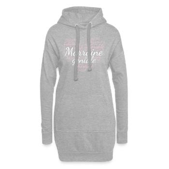 Marraine idée cadeau humour citations famille - Sweat-shirt à capuche long Femme - gris chiné - Devant