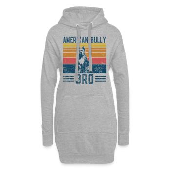 Hund American Bully Bro - Vintage Bro - Hoodie-Kleid - Grau meliert - Vorne