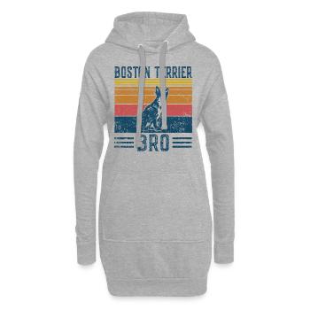 Hund Boston Terrier Bro - Vintage Bro - Hoodie-Kleid - Grau meliert - Vorne