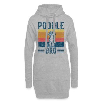 Hund Pudel Bro - Vintage Bro - Hoodie-Kleid - Grau meliert - Vorne