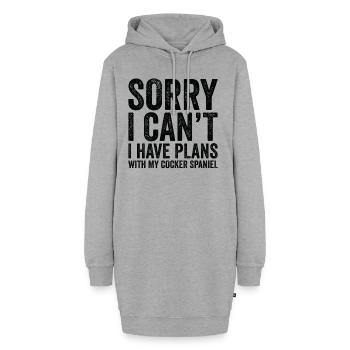 Ich Habe Pläne Mit Meinem Cocker Spaniel - Hoodie-Kleid - Grau meliert - Vorne
