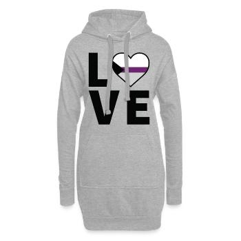 Cœur - LGBTQIA Love Demisexual - Sweat-shirt à capuche long Femme - gris chiné - Devant