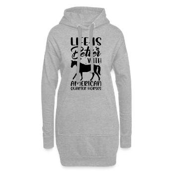 La vie est meilleure Quarter Horses américain - Sweat-shirt à capuche long Femme - gris chiné - Devant