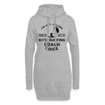 Ich Schreie Nicht - Kite Surfing Coach - Hoodie-Kleid - Grau meliert - Vorne
